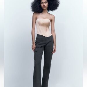 Satin effect corset top